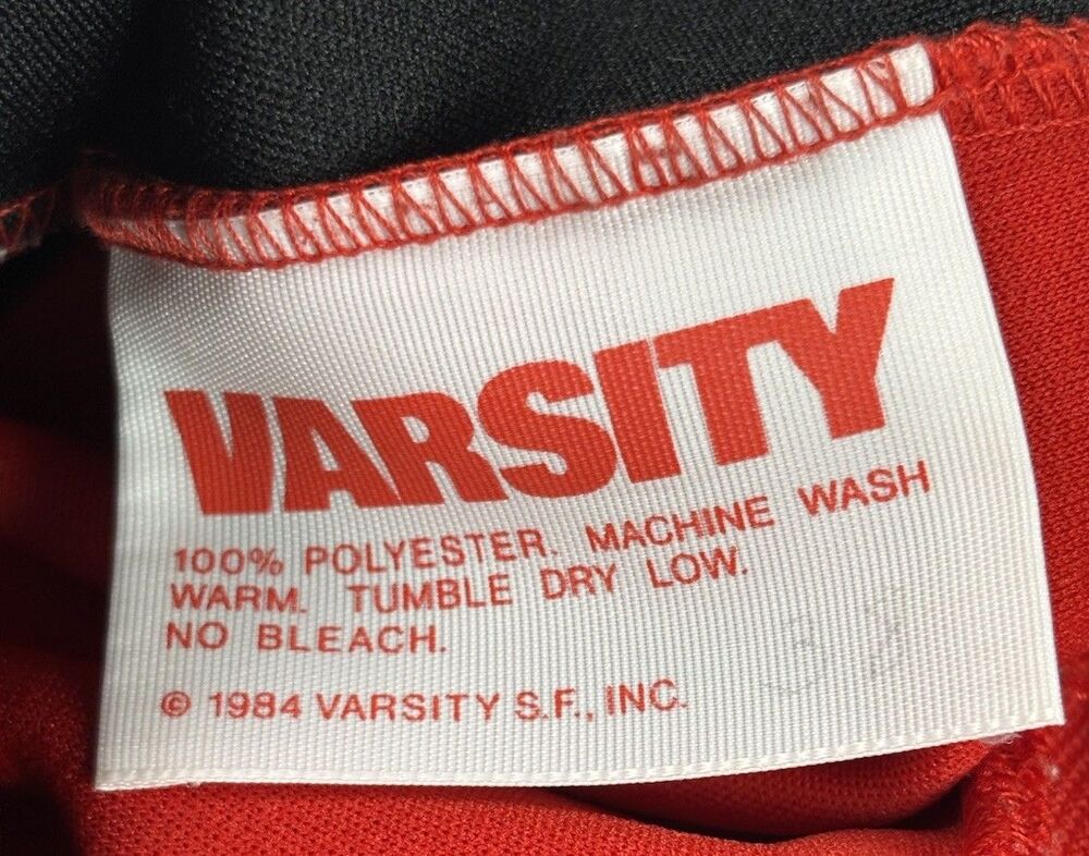 Vtg 80’s VARSITY Red/Black School Cheerleader Uniform Top & Skirt Cheer Costume - Picture 5 of 10